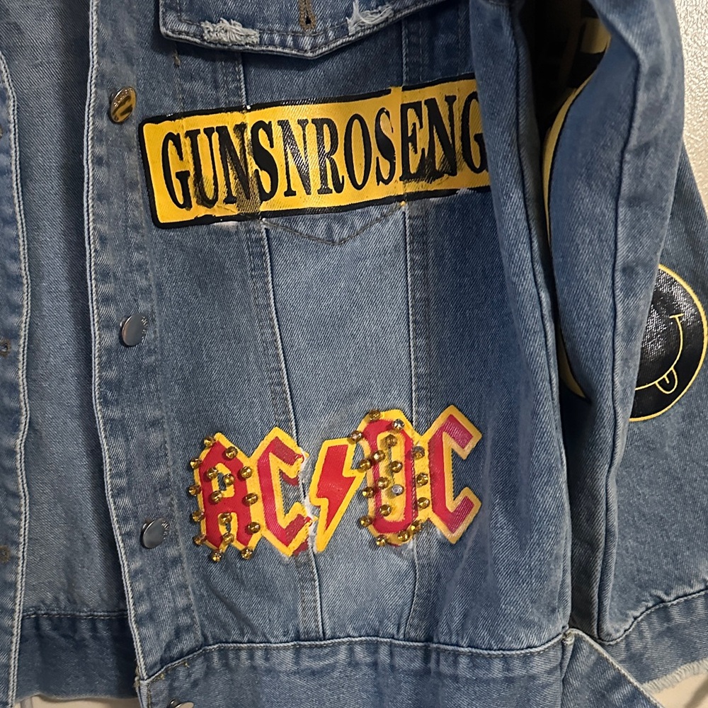 Denim Patchwork Jean Jacket - Blue - image 4